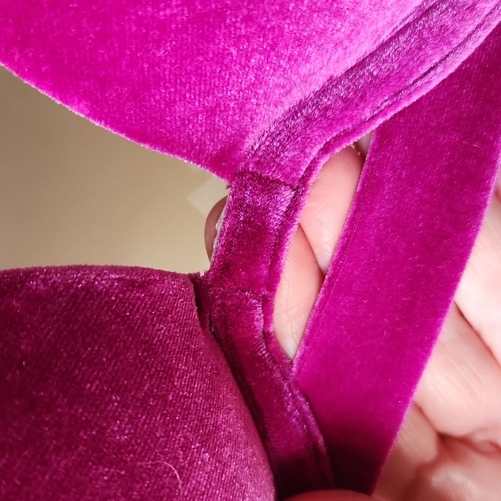 PINK Victoria’s Secret Velvet‎ bikini Top Push-up Fuschia sz S - Picture 3 of 14